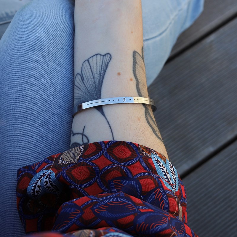Monzémaré - Bracelet femme gémeaux jonc zodiaque