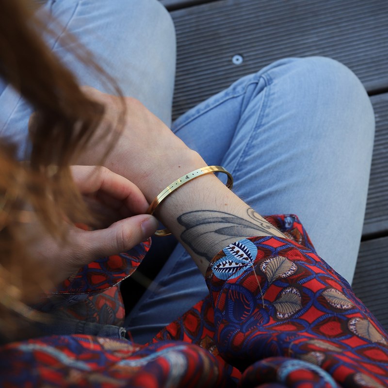 Monzémaré - Bracelet femme lion jonc zodiaque