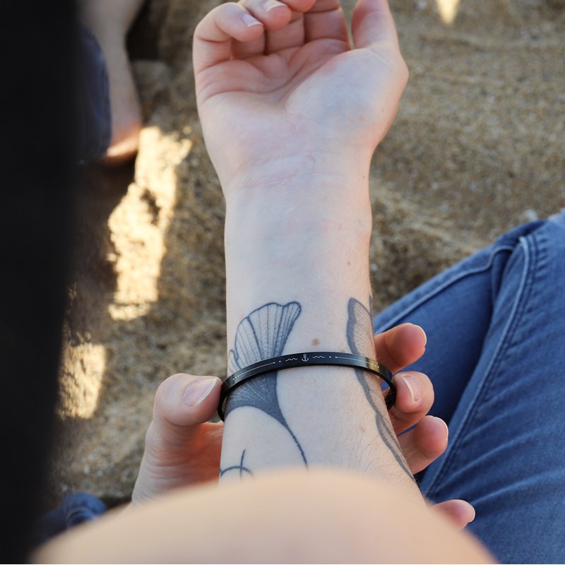 Monzémaré - Bracelet jonc femme ancre marine breton