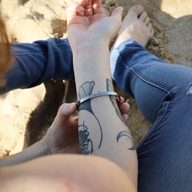 Bracelet jonc femme - vague japonaise