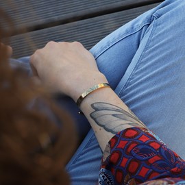 Bracelet jonc femme - vague japonaise