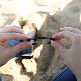 Bracelet jonc femme - vague japonaise