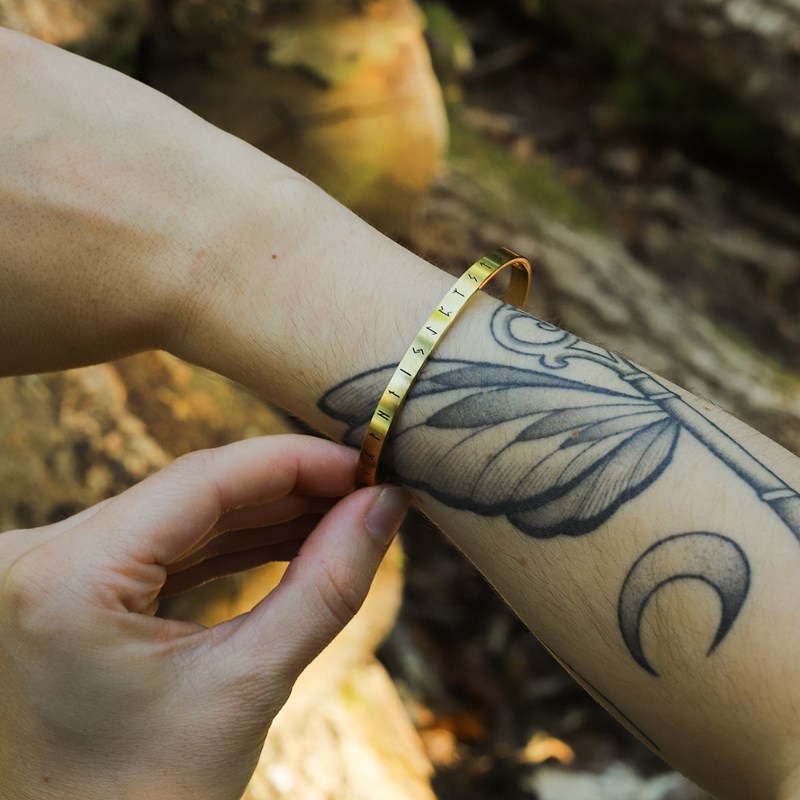 Monzémaré - Bracelet jonc femme futhark rune viking