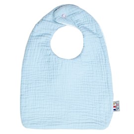 Bavoir en gaze de coton jeanne bleu dès
