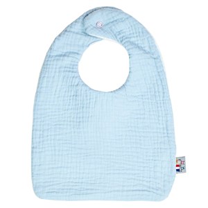 Bavoir en gaze de coton jeanne bleu dès