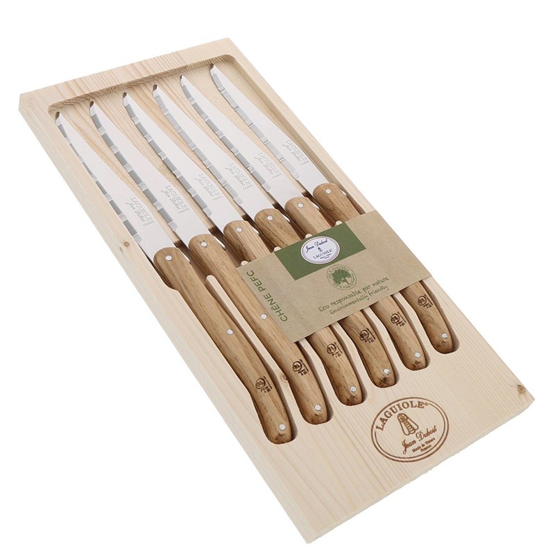 Jean Dubost - Set de 6 couteaux laguiole chêne