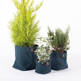 Set de 3 caches pot planter bleu ombre