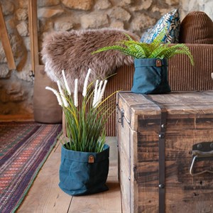 Set de 3 caches pot planter bleu ombre