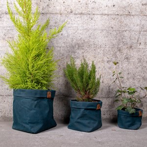 Set de 3 caches pot planter bleu ombre