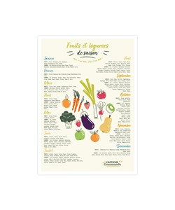 Affiche fruits légumes de saison 50x70