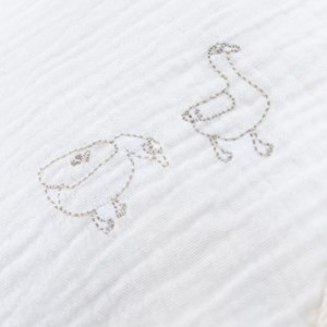 Cape de bain ducks broderie beige