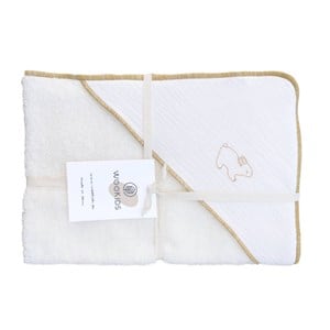 Cape de bain rabbits broderie jaune