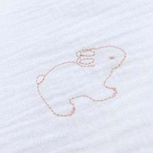 Cape de bain rabbits broderie orange