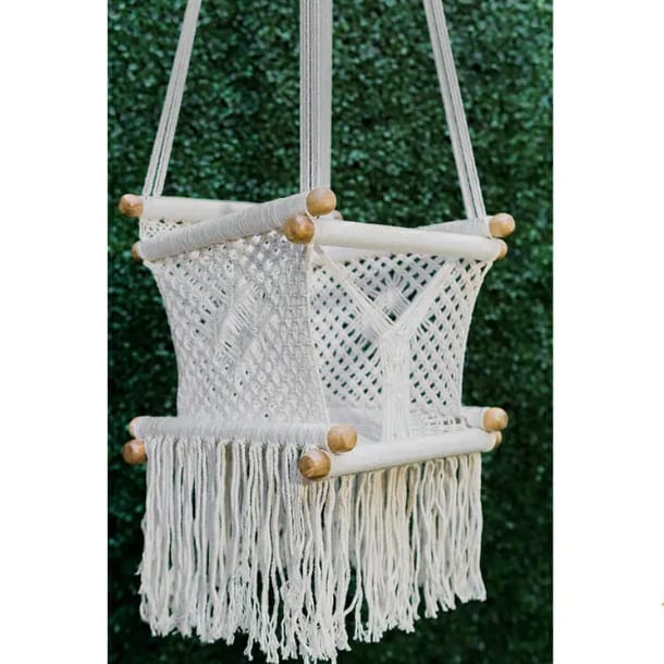 Hamac bébé macramé écru (Hamac Del Sol) - Image 3