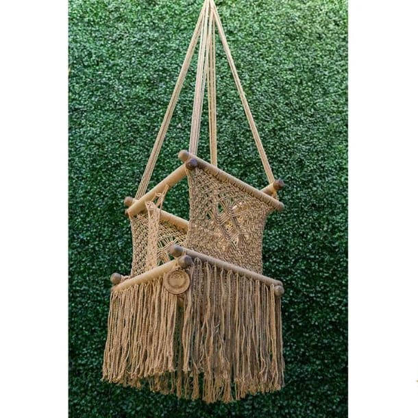 Hamac bébé macramé kaki (Hamac Del Sol) - Image 4