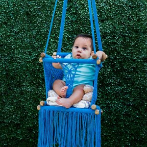 Hamac bébé macramé celeste