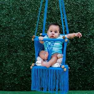 Hamac bébé macramé celeste