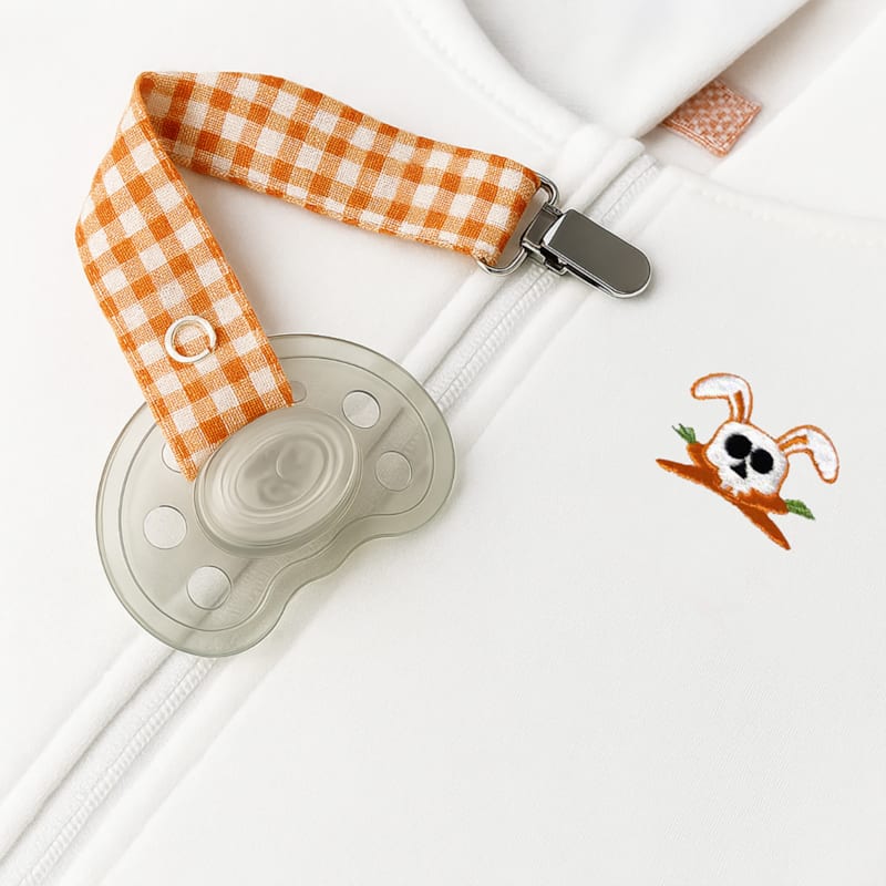 Attache tétine en coton bio teddy vichy (Papate) - Image 2