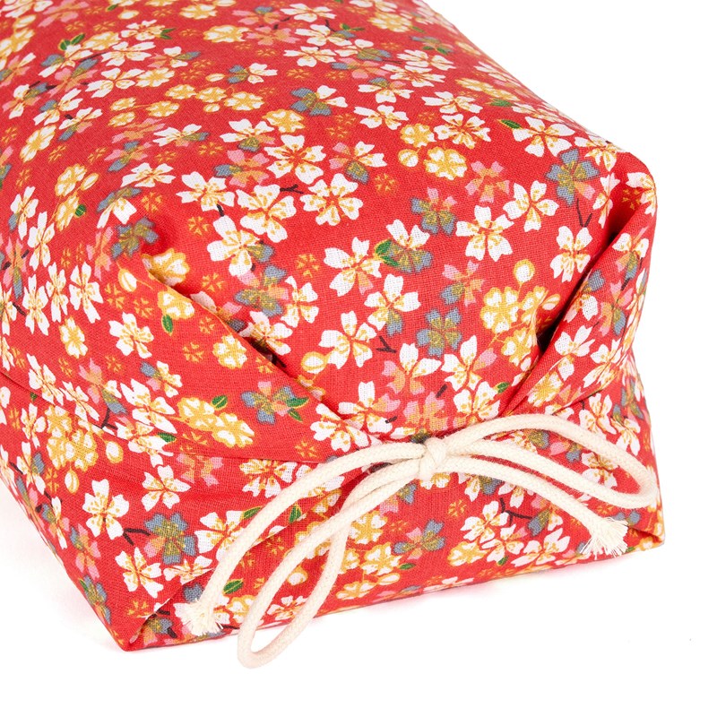 Mille Oreillers - Taie oreiller makura motif fleuri rouge