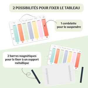 Ma jolie semaine-tableau magnétique avec magnets famille