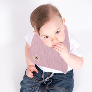 Bavoir en coton bio rose