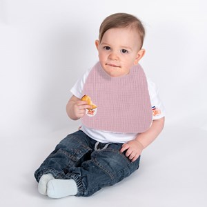 Bavoir en coton bio rose