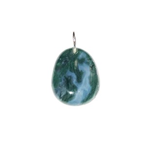 Pendentif agate mousse - pierre roulée