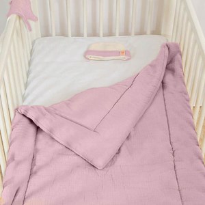 Edredon en coton bio rose