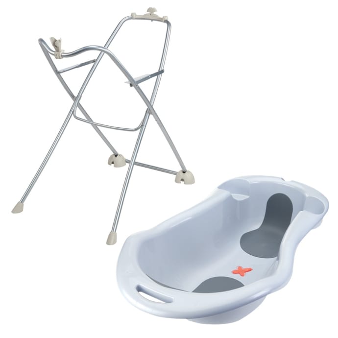 Baignoire Bébé Tigex Anatomy Avec Arceaux De Support - Ergonomique 0-18 Mois, économie D'eau 85%