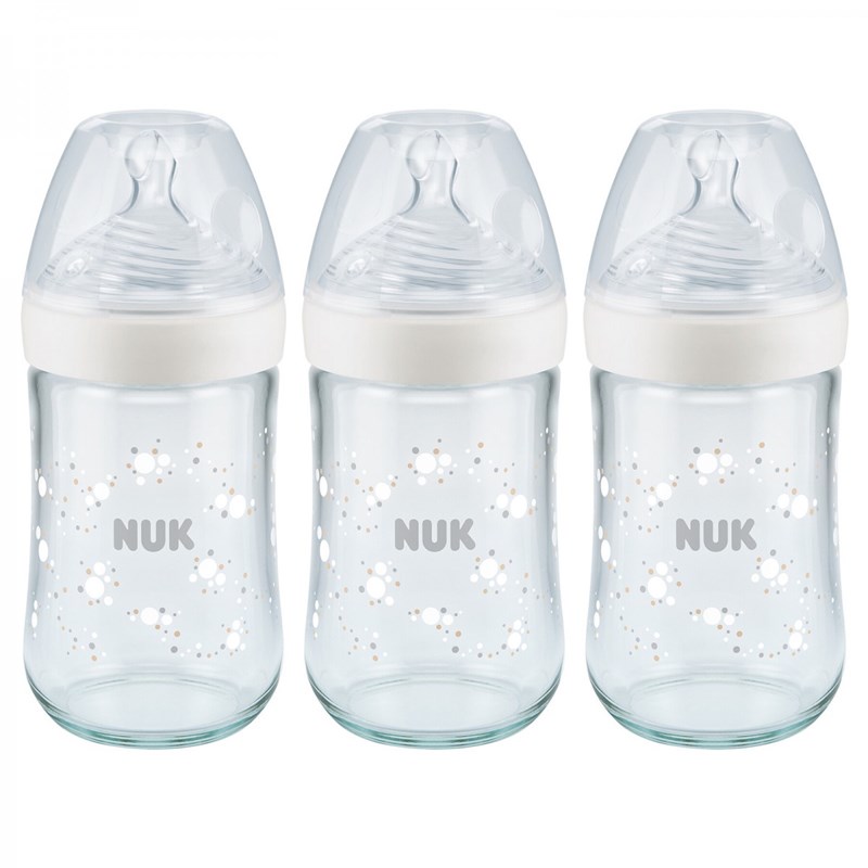 NUK - Lot de 3 biberons nature sense tc en ver