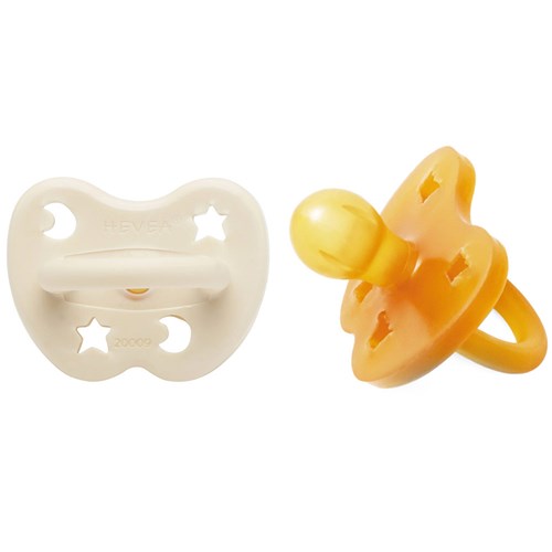 Hevea - Lot de 2 tétines rondes milky white