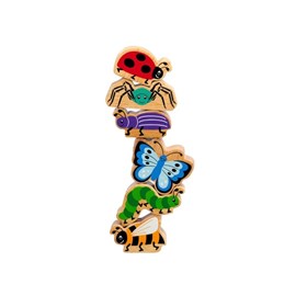 Lot de 6 figurines en bois insectes