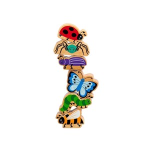 Lot de 6 figurines en bois insectes