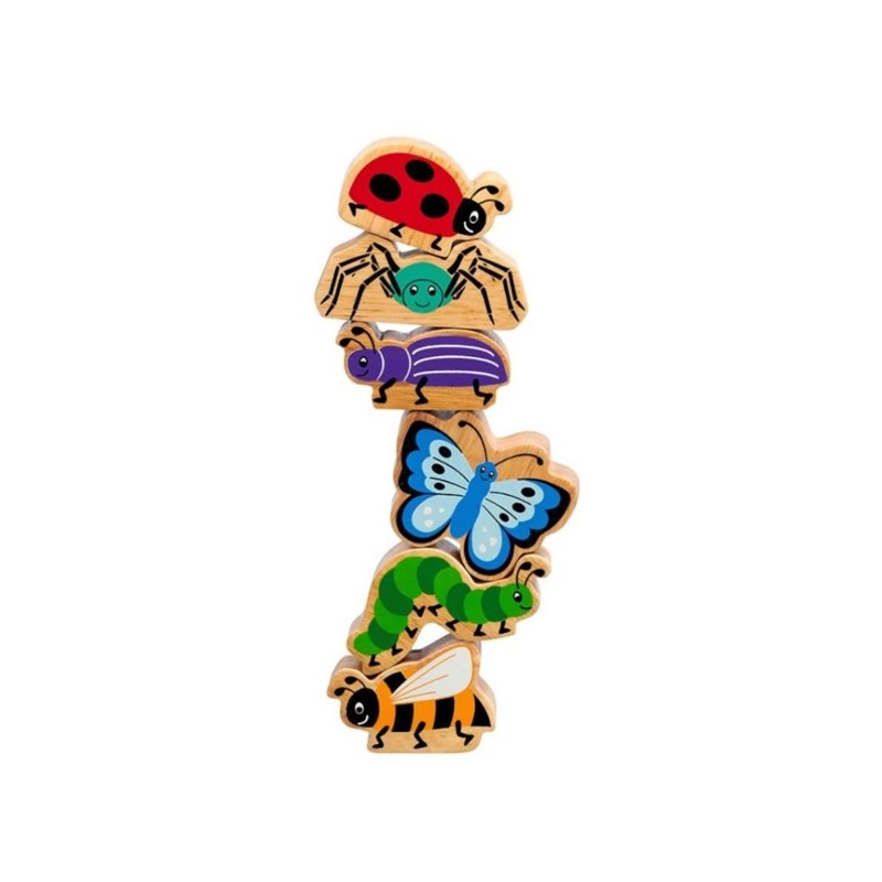 Lot de 6 figurines en bois insectes