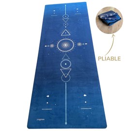 Tapis de yoga voyage samadhi bleu