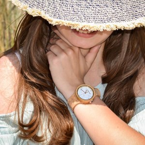 Montre liège blanc et marbre louisa