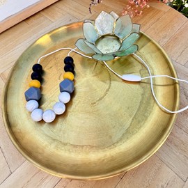 Collier allaitement bleu jaune