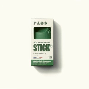 Déodorant naturel à stick rechargeable au bois d'agrumes paos