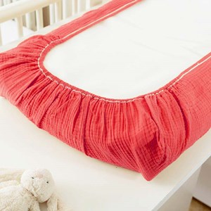 Housse de matelas à langer bio fraise