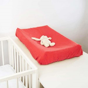 Housse de matelas à langer bio fraise