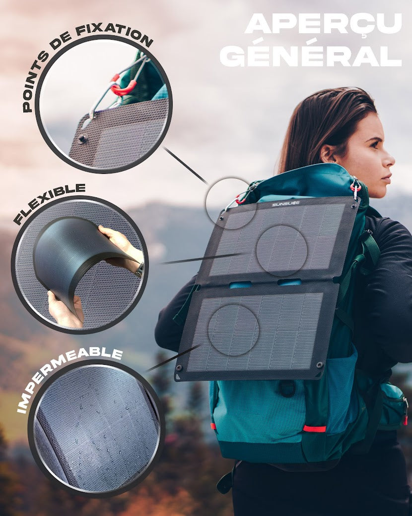 Panneau Solaire Plieable 12W USB - SODIAL, Étanche Et Portable Pour Charge Nomade