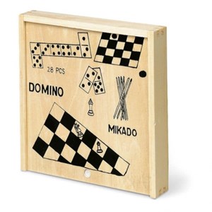Coffret multi-jeux de société bois 4 en