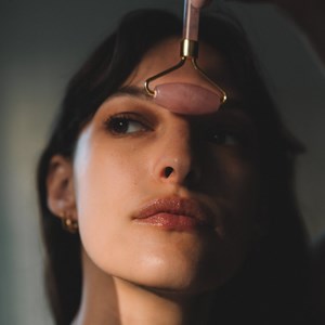 Rouleau de massage visage - quartz rose