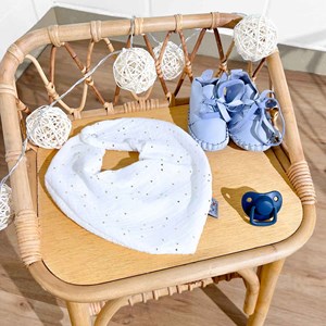 Bavoir bandana gaze de coton jeanne