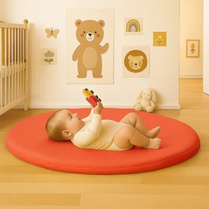 Tapis d'eveil havane en coton bio fraise