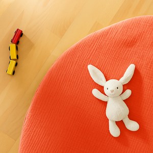 Tapis d'eveil havane en coton bio fraise