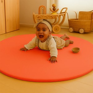 Tapis d'eveil havane en coton bio fraise