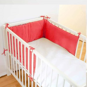 Tour de lit en coton bio fraise