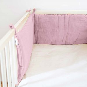 Tour de lit en coton bio rose