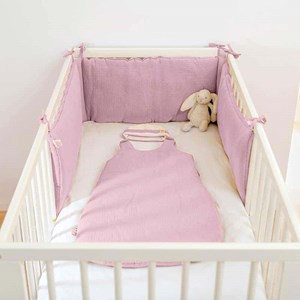 Tour de lit en coton bio rose